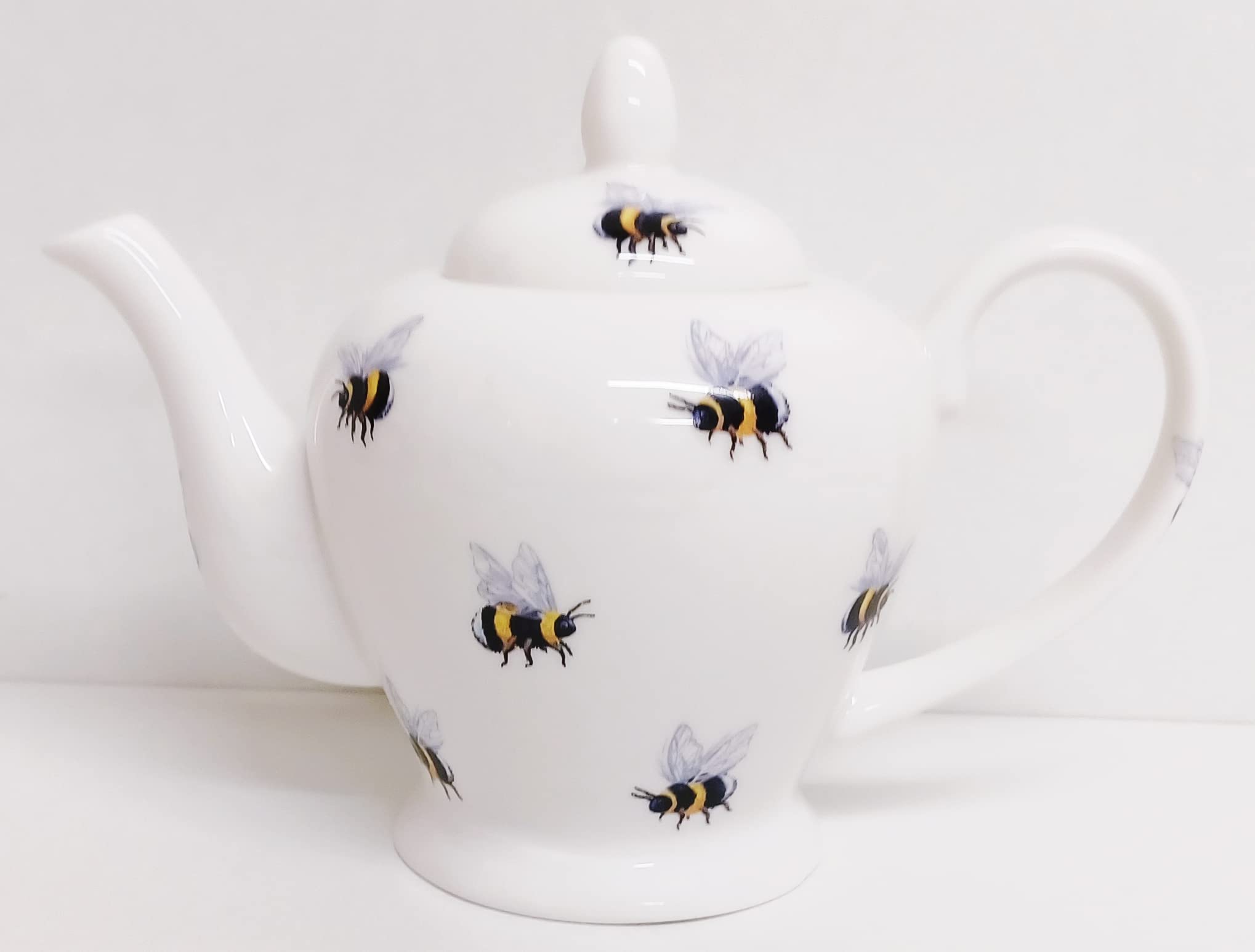 Rainbow Decors Multicolour Bees Teapot Fine Bone China Bumblebee Small Tea Pot 20Oz Hand Decorated Uk,