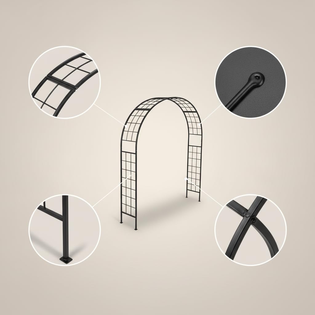Arche Jardin Metal Europeen, Cadre en métal, Arche, Décor pour événements, pour propriétaires Jardins, 200/100/40cm (Largeur/Hauteur/Profondeur)
