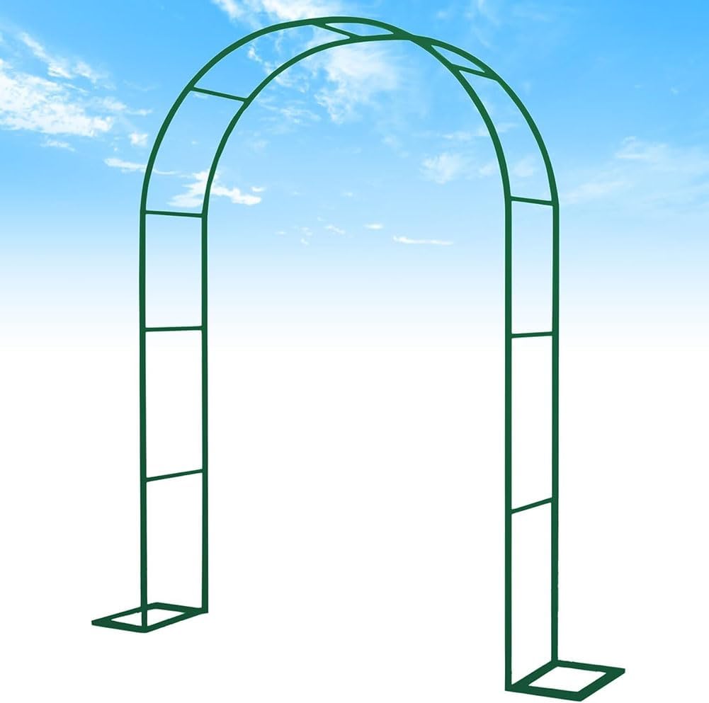Garden Arbor Arch Steel Frame Weather Resistant Metal Archway for Climbing Plants, Free Standing Trellis Pergola 1.2M 1.4M 1.8M 2.4M 3M 3.5M Wide Garden Arch,Green,W1.8M*H2.2M