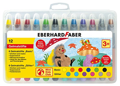 Eberhard Faber 529112 - Mini Kids Club, 12 gelstiften in kunststof etui