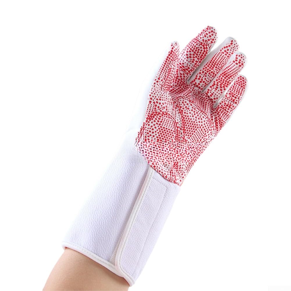 DAZZLEEX Guantes de valla antideslizantes para lámina y espada fabricados con mezcla de algodón de nailon transpirable, costuras reforzadas y protección parcial de la palma para mayor durabilidad