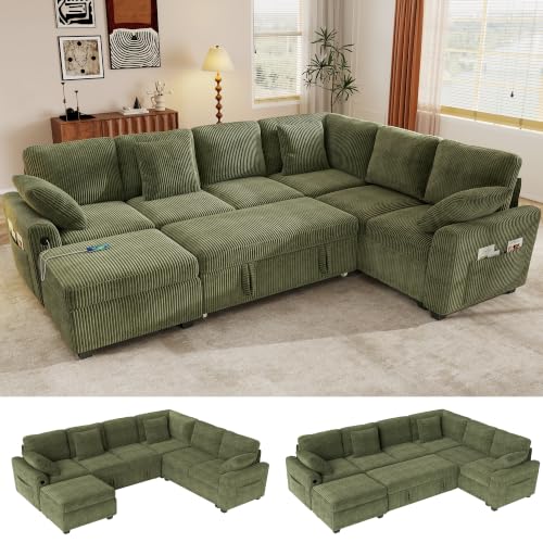 Image of Hanherry 85 Inch Sleeper Sofa with Storage Ottoman
