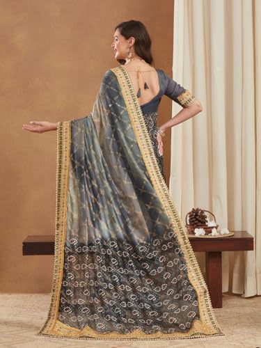 Image of Women's Banarasi Silk With Jacquard Print Saree With Blouse