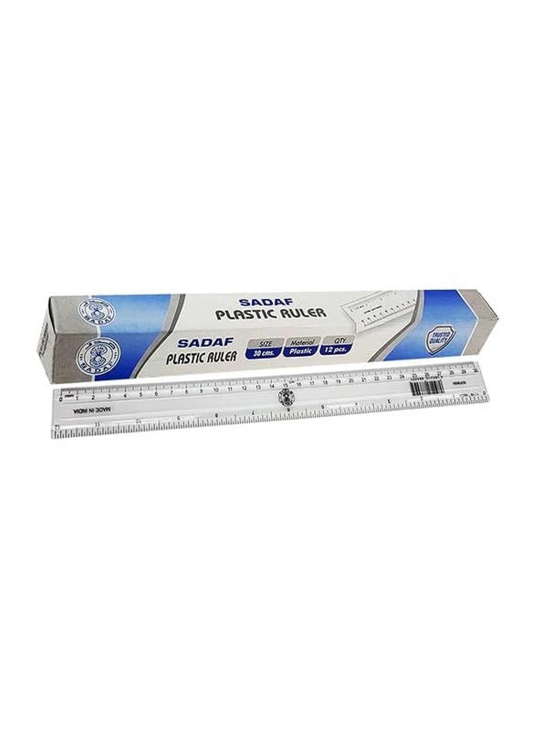 Sadaf Transparent Plastic Ruler, 30 cm Size