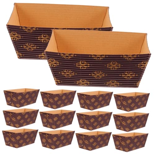 DIYEAH Set Di 25 Pirottini Decorativi Per Torte in Carta Resistente All'olio, Mini Teglie Rettangolari, Per Matrimoni e Addio Al Nubilato