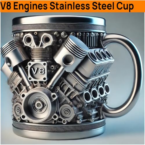 Image of V8 Engine Coffee Mug,Car Coffee Mug Personalized with Handle | Home Decor Gifts for Car Guy Lovers,Mechanics,Birthday, Christmas,Father's Day,Halloween, Thanksgiving