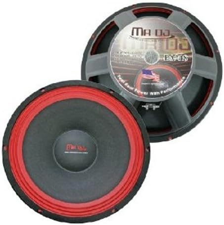 Mr. Dj PA218 Subwoofer, Black/Red