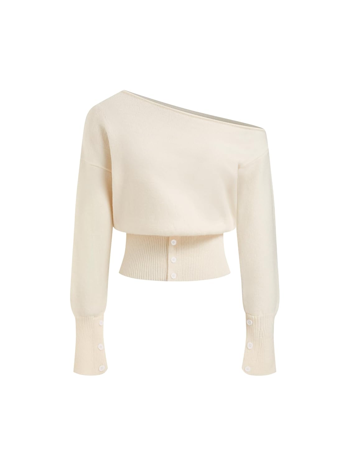 CIDER Off The Shoulder Sweaters for Women Cute Long Sleeve One Shoulder Fall Outfits Knit Pullover Sweater Tops