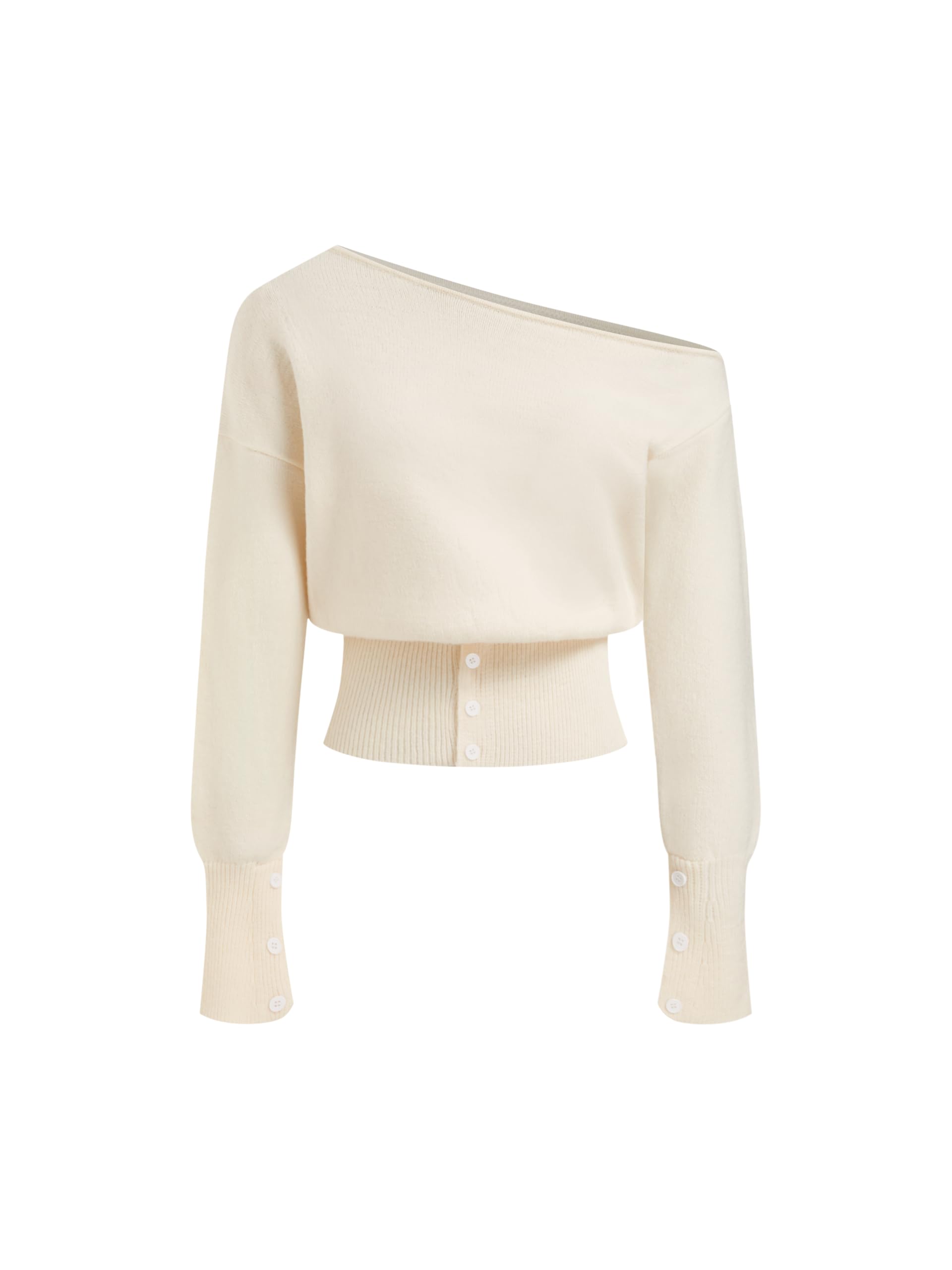 CIDER Off The Shoulder Sweaters for Women Cute Long Sleeve One Shoulder Fall Outfits Knit Pullover Sweater Tops