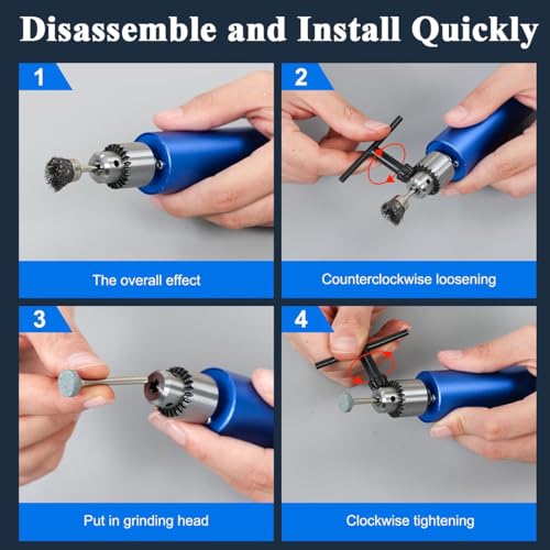Image of Serplex Mini Electric Drill for Resin Craft, Stepless Adjustable Electric Drill Kit with Controller, Mini Electric Drill for Carving, Drilling, Sanding, Polishing, Jewelry Making