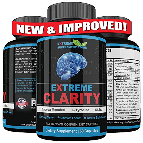 Extreme Clarity Best Brain Booster Supplements Organic No Gluten. Our Natural Brain Supplement Provides A Natural Calm Mental Clarity and Energy. Natural Brain Booster Function Supplement Nootropic
