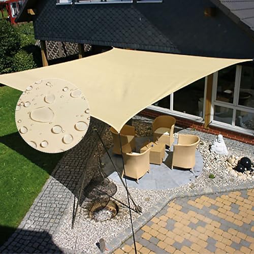 KALINCO Sun Shade Sail Waterproof Shade Sail 10x10 Square Sunscreen Awning Canopy 95% UV Blocking Sun Shade Canopy with Free Rope for Outdoor Garden Patio Party Playground