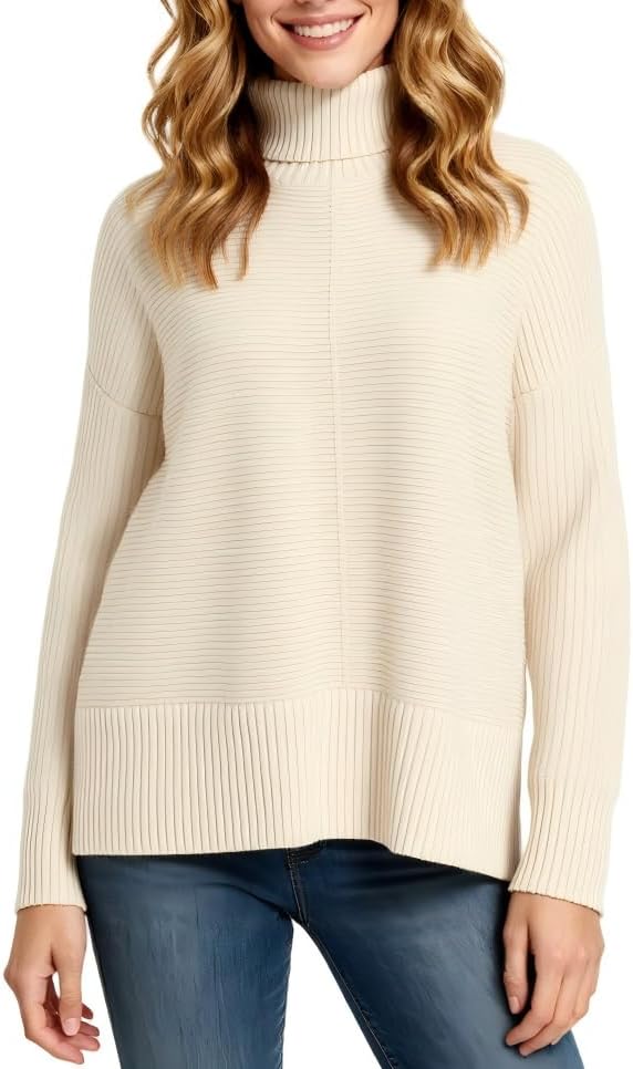 QYQ Women Turtleneck Cashmere Sweaters Oversized Long Sleeve Pullover Swearter Winter Clothing