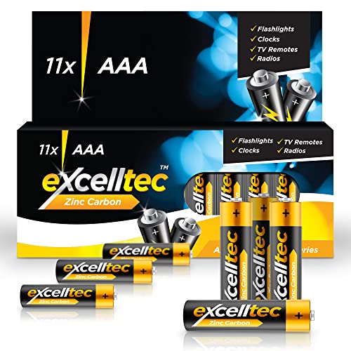 11pk Zinc Carbon Triple AAA Batteries | 1000mAh 1.5v Heavy Duty Triple A Battery | Dry Cell Batteries AAA Pack Disposable Household Batteries | AAA Battery | AAA Bateries | Battery AAA, 3AAA Batteries