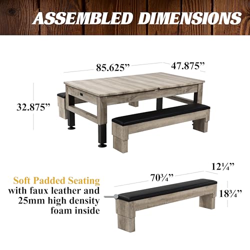 image for Barrington Billiards Westmont 7' Pool Table, 3-in-1 Dining Top & Table