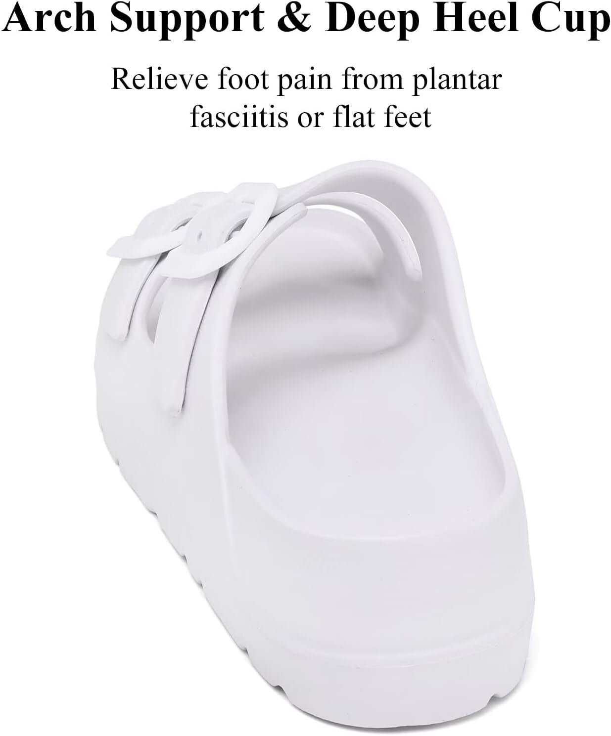 Haifago Women's Platform Sandals with Arch Support, Summer Beach Slides Adjustable Buckle Comfortable Lightweight EVA Slip on Slide - Image 5