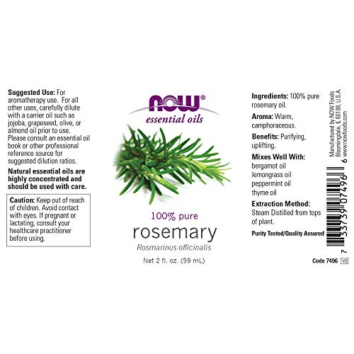 image for Now Foods NOW Essential Oils, Rosemary Oil, 2-Ounce, 2 Fl Oz (Pack of 