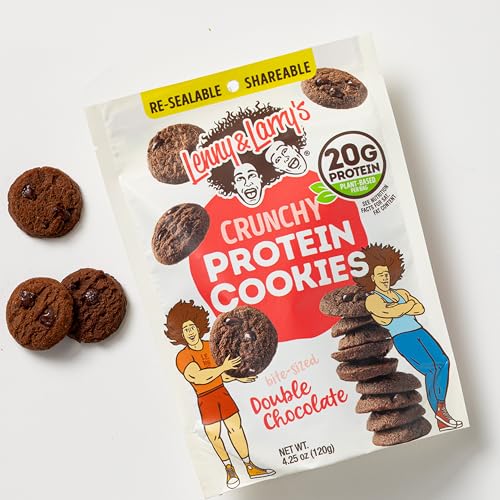 Image of Lenny & Larry's The Complete Crunchy Cookie, Double Chocolate, 6g Plant Protein, Vegan, Non-GMO, 4.25 Ounce Pouch (Pack of 6)