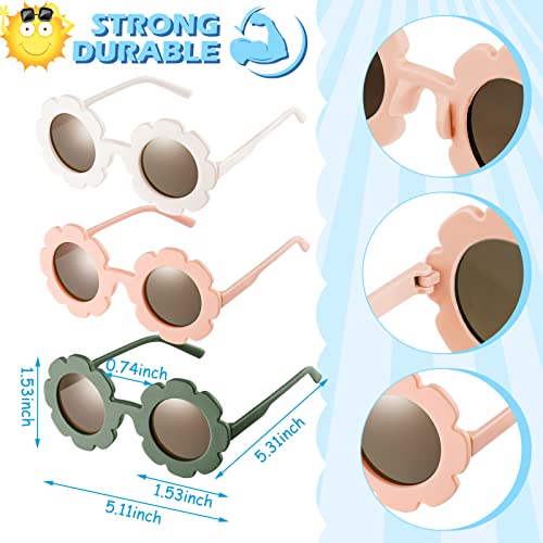 9 Pieces Toddler Sunglasses Flower Round Heart Shaped Kids Sunglasses Colorful Girls Sunglasses For Outdoor Beach Holiday (Vivid Colors) #TOP2