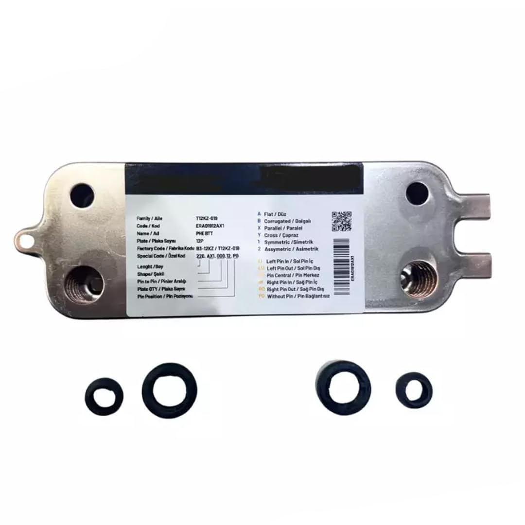 Scambiatore di calore a piastre per caldaia a 12 piastre compatibile con Viessman 7841770