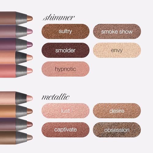 Image of tarte smolderEYES shadow liner - Multi-Use Waterproof Makeup Doubles as Eyeliner & Cream Eyeshadow with Smudger Applicator, Blendable Lazy Girl Hack, Vegan & Cruelty-Free, full size