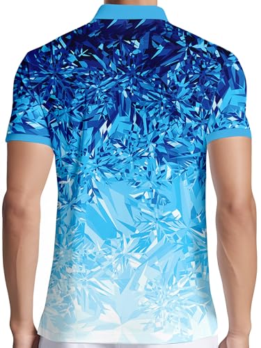 Image of PAGYMO Funny Golf Shirts for Men Crazy Printed Pattern Novelty Moisture Wicking Performance Mens Polo Shirt