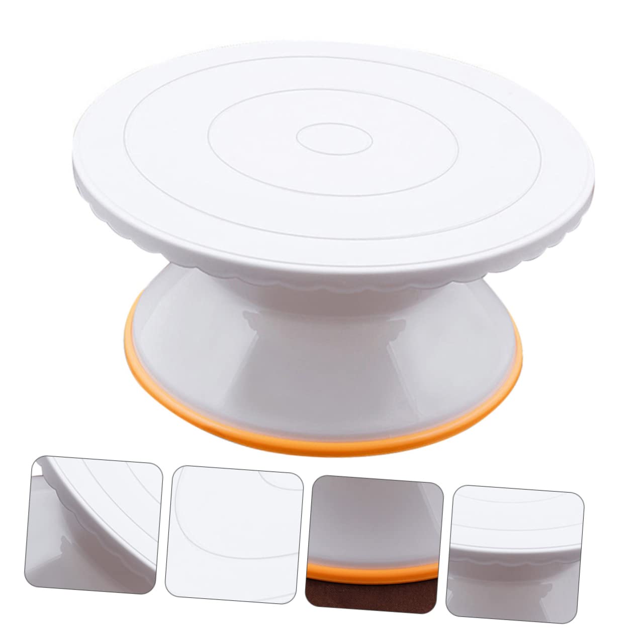COLLBATH Plato Giratorio para Pasteles Bandeja Giratoria de Plástico Mesa de Trabajo Giratoria para Hornear Pasteles Suministros para Repostería para Hacer Tartas y Casa