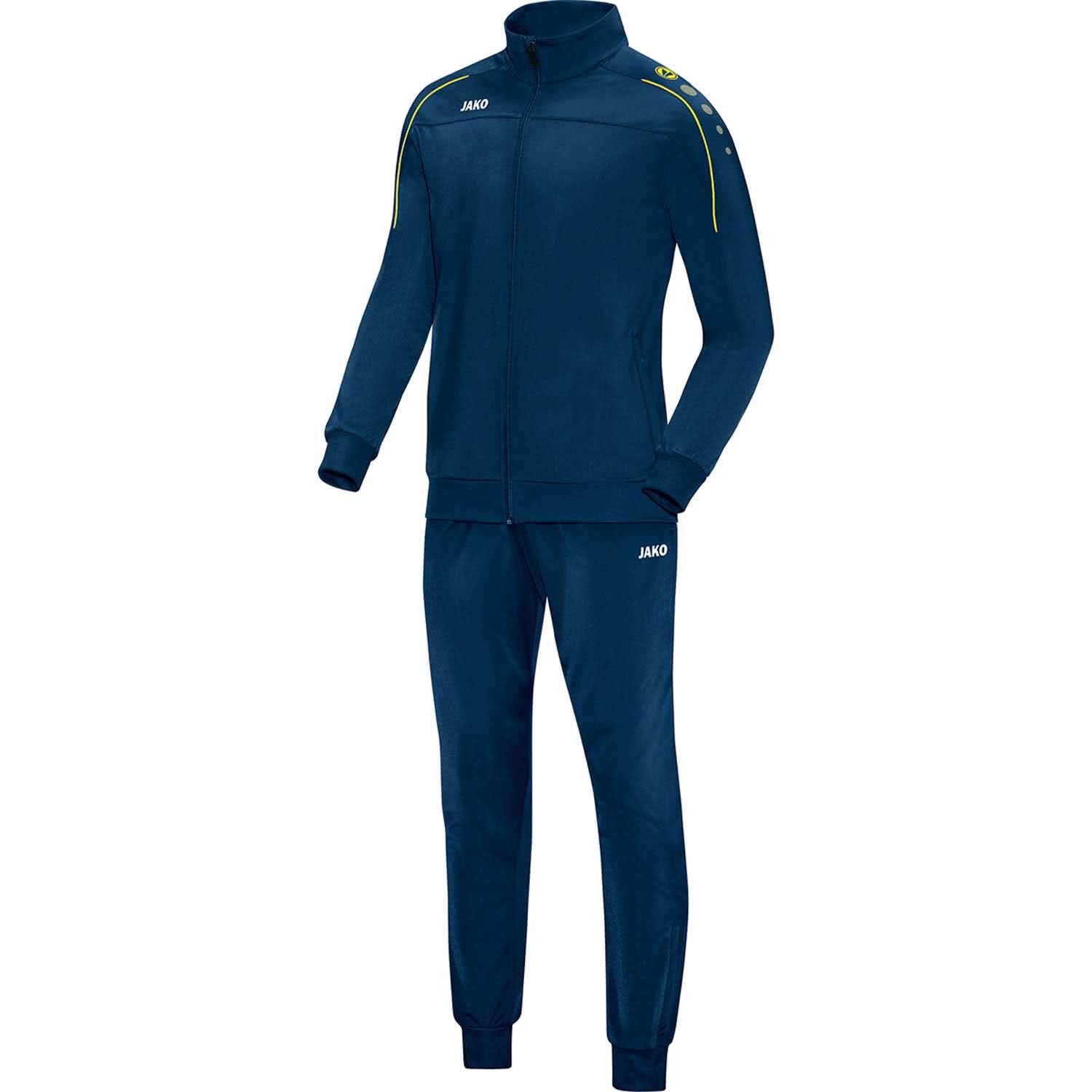 JAKO Unisex Polyester Classico Tracksuit, Night Blue/Citro, 3XL