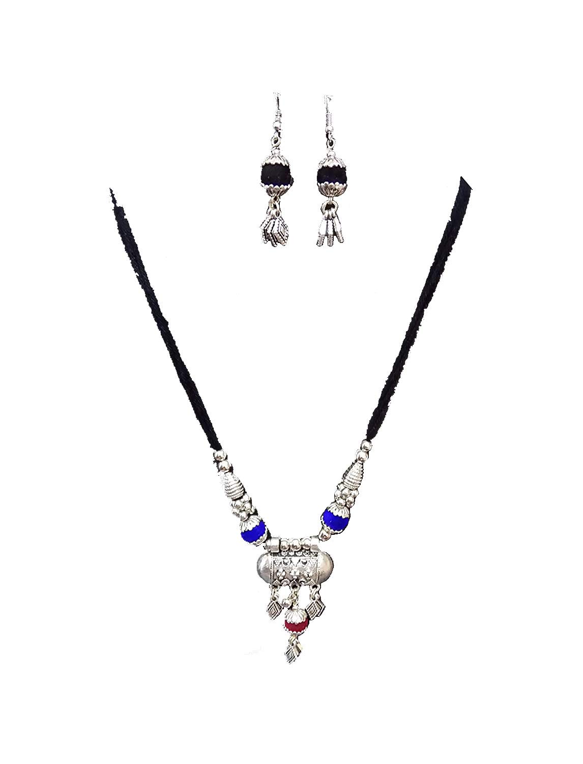 Salvus APP SOLUTIONS Boho Oxidized Jewellery Set for Navratri - Tribal Design Garba Dandiya Necklace for Girls & Women (B07J36Y4G7) Amazon Price History, Amazon Price Tracker