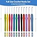 RealPlus Crochet Hooks, 12 Sizes Crochet Hook Set, Crochet Kit for Beginners, Knitting Needles with Ergonomic Handles for Arthritic Hands, Christmas Gifts for Women, Crochet Needles with Blue Case