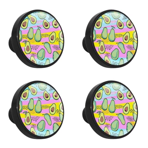 NUEAHEDN 4 Pieces Dresser Knobs for Drawer Green Avocado Kitchen Cabinet Knobs Round Door Pull Handle for Home Nursery Furniture Cupboard