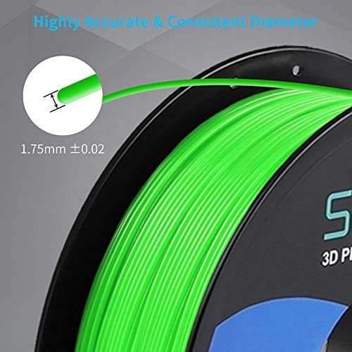 PETG 3D Printer Filament 1.75mm, SUNLU PETG Filament, Strong 3D Filament, Dimensional Accuracy +/- 0.02 mm, 1 kg Spool, Green