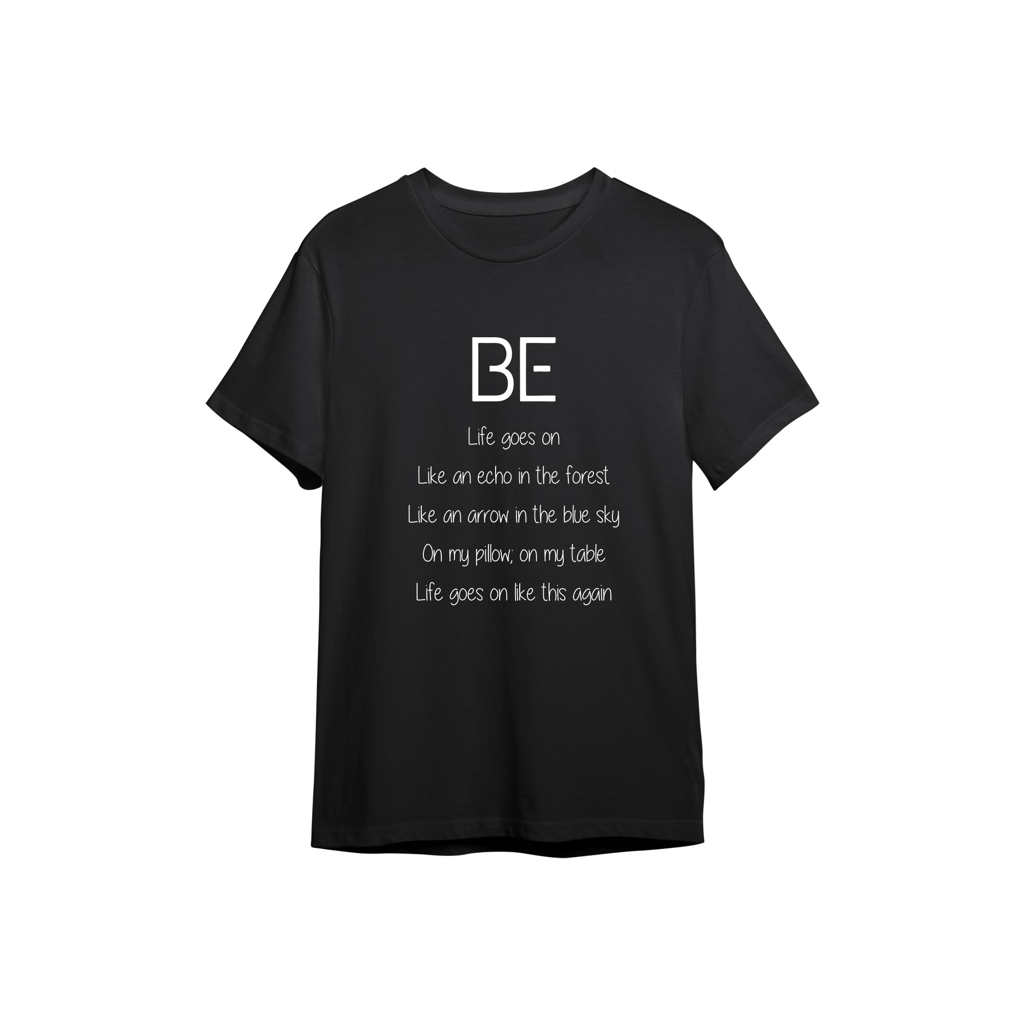 The Korhean Store BTS BE Life GOES ON White Regular T-Shirt for Men & Women