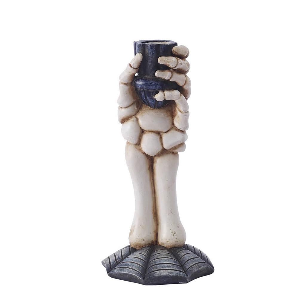 Candlesticks Holders Creative Hand-held Column Candlestick Halloween Skull Craft Ornaments Candle Holders for Candlesticks