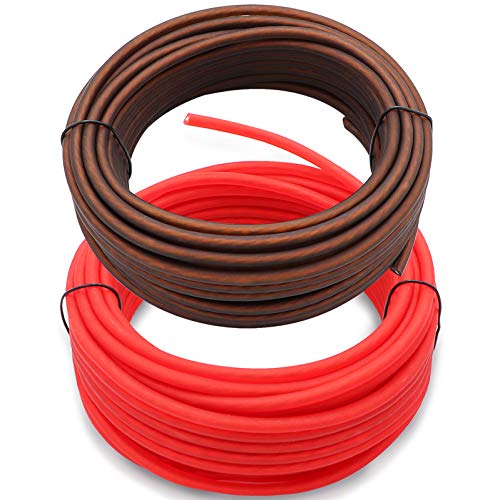 Welugnal 10 Gauge 26Ft Brown And 26Ft Red Power/Ground Wire True Spec And Soft Touch Cable For Car Amplifier Automotive Trailer Harness Wiring #TOP19