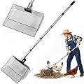 AMFOSNEL Chicken Poop Scooper, Litter Coop Scoop Rake Sand Sifting Shovel with Adjustable Long Handle (37" to 78"), Cleaning Tools Accessories for Chicken Coops & Farm Animals