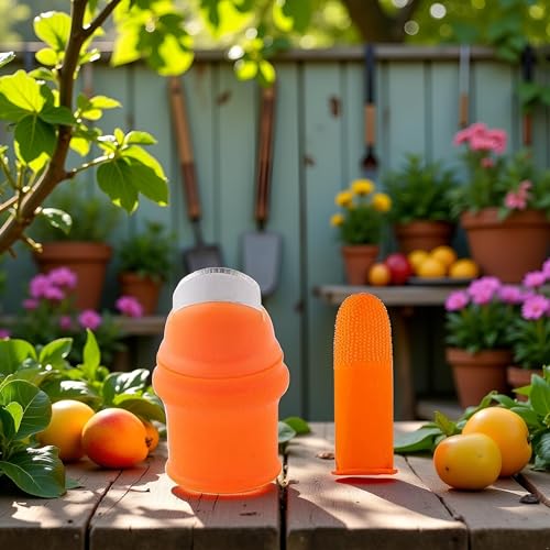 Cuchillo de pulgar de silicona naranja para jardinería miniatura 6
