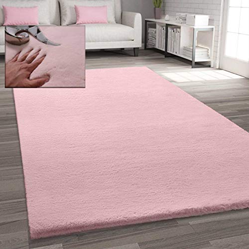 VIMODA Fellteppich Kunstfell Teppich Imitat in Rose Dicht Flauschig Seidiger Glanz, Maße:160x230 cm VIMODA Fellteppich Kunstfell Teppich Imitat in Rose Dicht Flauschig Seidiger Glanz, Maße:160x230 cm