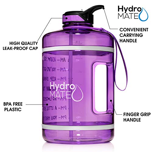 image for NatureWorks HydroMATE Gallon Motivational Water Bottle with Time Marke