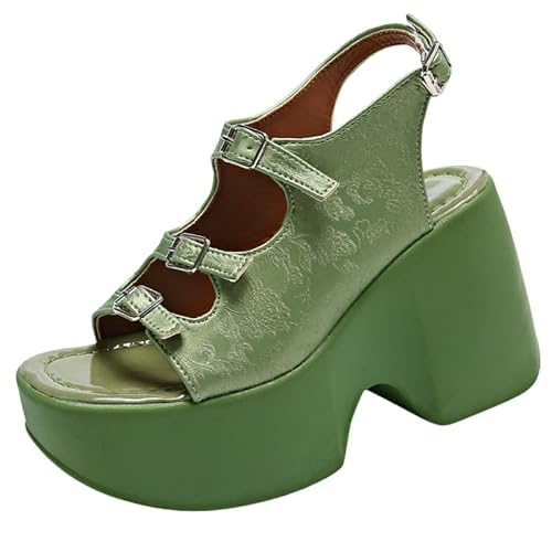 Fusecottc Women's wedges sandals - thick sole for heightening, breathable