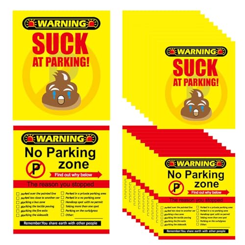 Falsos Contravenciones De Estacionamiento - 50 Tarjetas Humorísticas para Estacionamiento Torpe - Suministros de Oficina & Escuela para Hombres Mujeres Familia Adultos Amigos – Ideas de Regalos San