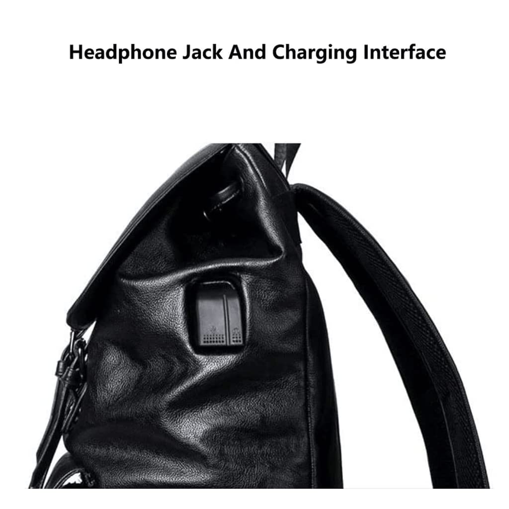 Zaino da Viaggio Zaino Portatile per Laptop Zaino da Lavoro Semplice alla Moda da Uomo Zaino da Giorno con Presa USB Zaino da Viaggio Unisex per Esterni,Nero-20x38x55cm