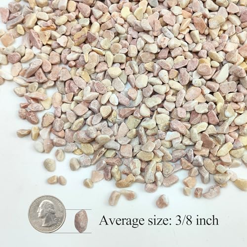 Image of 5lbs Peach Pebbles for Plants, 3 /8inch Small Rocks for Succulent Cactus Plants, Natural Polished Pebbles, River Rocks for Plants, Vases, Garden
