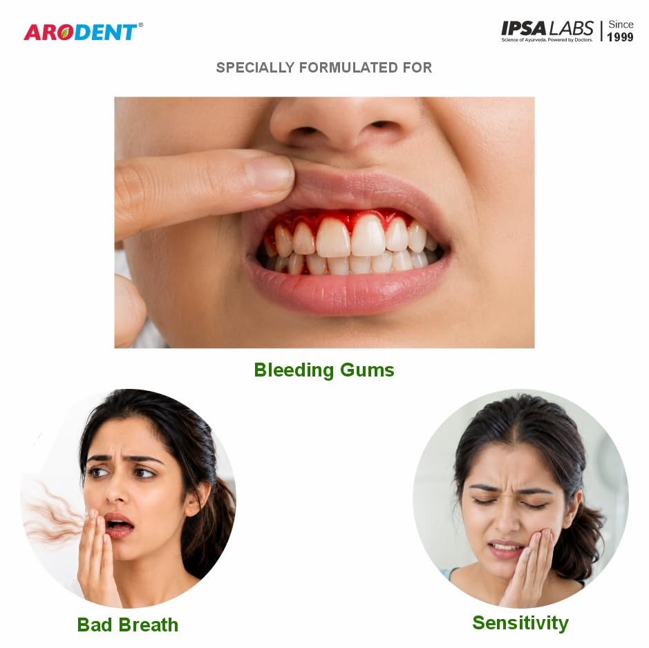 Image of Arodent Ayurvedic Herbal Toothpaste for Gum & Dental Care - 50g | 18 Ayurvedic herbs like Lavang, Vajradanti, Neem & Khair | Gum Health | Plaque Care | Fresh Breath | Strong Teeth