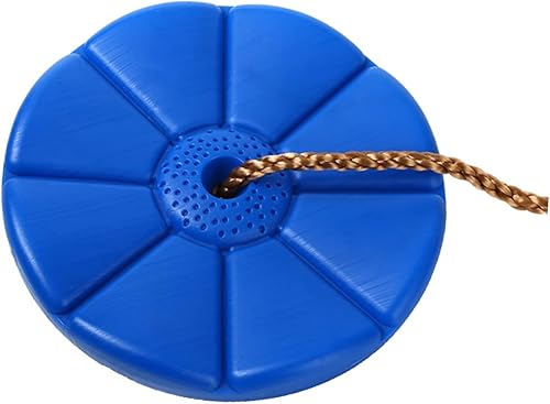 Uonlytech Plastic Octagonal Disc Swing Seat for Outdoor with Braided Nylon Rope and Metal Ring Weight Capacity Blue Hanging Tree Swing for Backyard