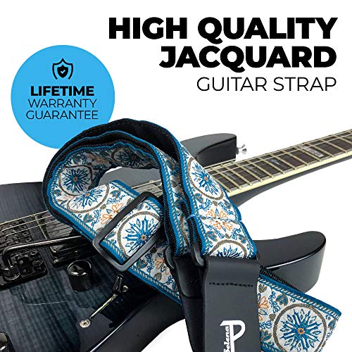 Perri’s Leathers Ltd. – Sangle de Guitare – Nylon – Jacquard – The Hope Collection – Mandala – Bleu – Ajustable – Pour… - Les Beatles, Paul McCartney, John Lennon, RIngo Starr, George Harrison Perri's Leathers Ltd. - Sangle de Guitare - Nylon - Jacquard - The Hope Collection - Mandala - Bleu - Ajustable - Pour… – Image 4