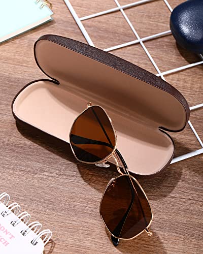 Frienda 3 Pieces Hard Glasses Case Eyeglass Pocket Hard Shell Eyeglass Case Sunglasses Case For Men Women (Blue, Brown, Black) #TOP5