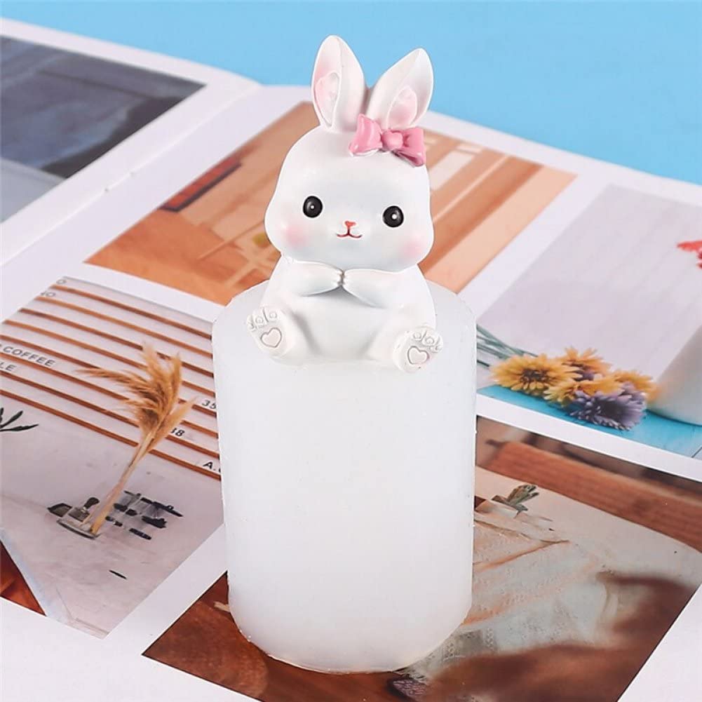 moules en silicone, Lot de 4 moules en silicone en forme de lapin de Pâques for savon, bougie, décoration de gâteaux, plusieurs tailles