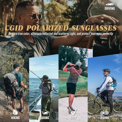 Image of CGID GA61 Premium Al-Mg Alloy Pilot Polarized Sunglasses UV400, Full Mirrored Spring Hinges Sun Glasses for Men Women Shades