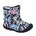 Kuner Baby Girls Pu Leather Faux Fleece Rubber Soles Outdoor Warm Snow Boots (13.5cm(12-18months), Black Flowers)